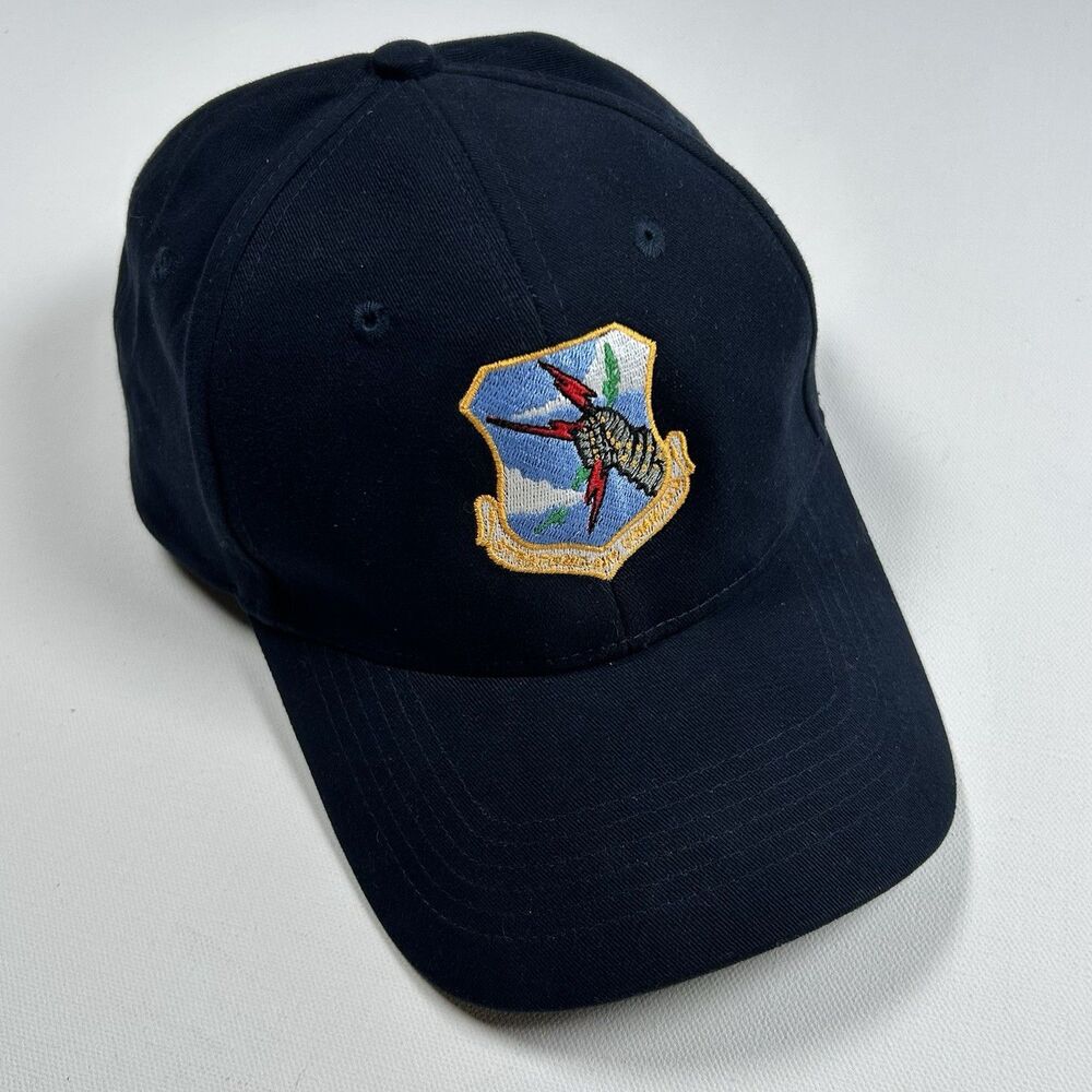 Strategic Air Command SAC Hat Cap USAF Cold War Patch Blue Cotton Air Force
